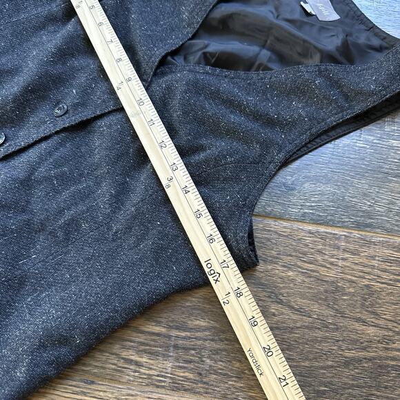 J.Jill Black Tweed Button Front Vest Women’s XS Stretch Lined Classic Y2K Style - Picture 4 of 5